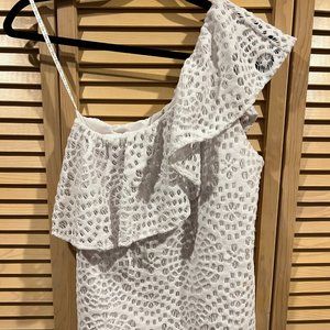 Lilly Pulitzer Matteo Top in Resort White Sea Urchin Terry Lace, size XS, EUC